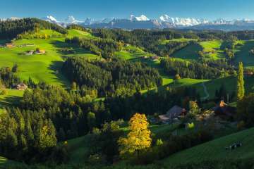 Das Alpenpanorama von der Schonegg, Sumiswald aus.